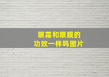 眼霜和眼膜的功效一样吗图片