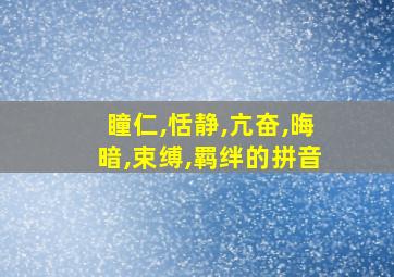 瞳仁,恬静,亢奋,晦暗,束缚,羁绊的拼音