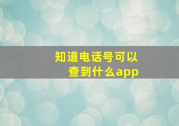 知道电话号可以查到什么app