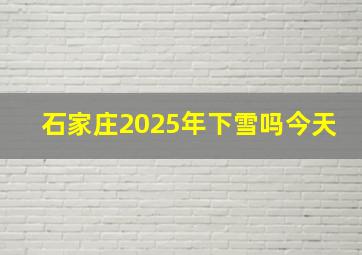 石家庄2025年下雪吗今天