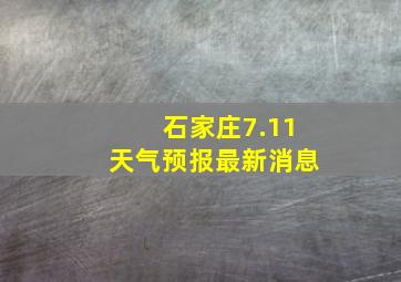 石家庄7.11天气预报最新消息