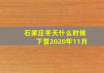 石家庄冬天什么时候下雪2020年11月