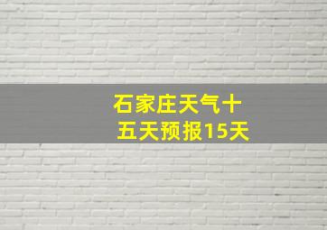 石家庄天气十五天预报15天