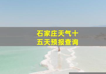 石家庄天气十五天预报查询