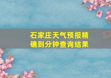 石家庄天气预报精确到分钟查询结果