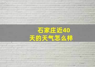 石家庄近40天的天气怎么样