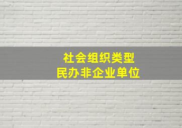 社会组织类型民办非企业单位