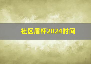 社区盾杯2024时间