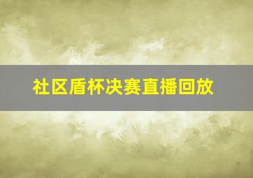 社区盾杯决赛直播回放