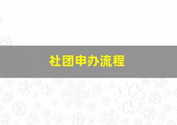 社团申办流程