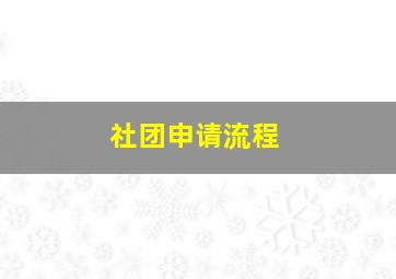 社团申请流程