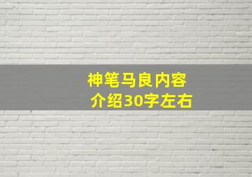 神笔马良内容介绍30字左右