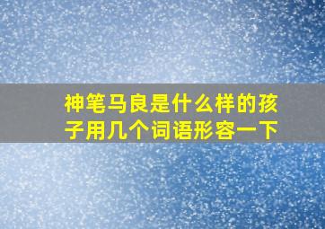 神笔马良是什么样的孩子用几个词语形容一下