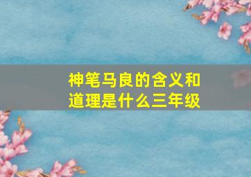 神笔马良的含义和道理是什么三年级