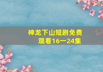 神龙下山短剧免费观看16一24集