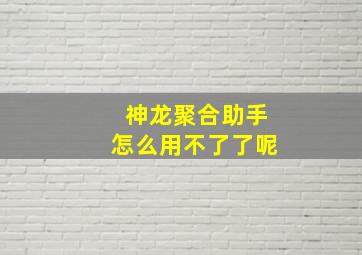 神龙聚合助手怎么用不了了呢