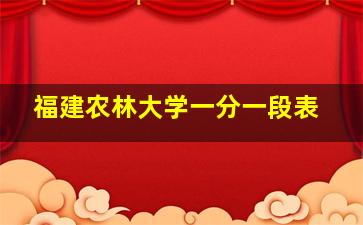 福建农林大学一分一段表