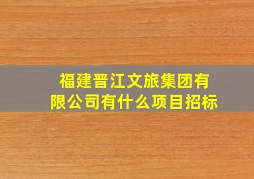 福建晋江文旅集团有限公司有什么项目招标