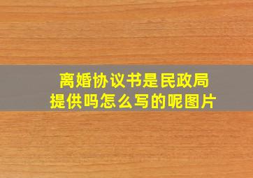 离婚协议书是民政局提供吗怎么写的呢图片