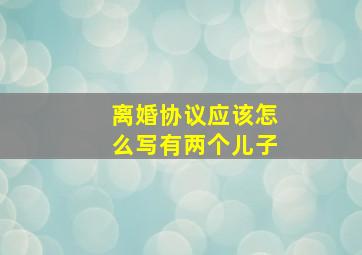 离婚协议应该怎么写有两个儿子