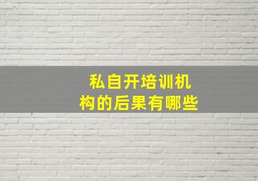 私自开培训机构的后果有哪些