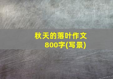 秋天的落叶作文800字(写景)