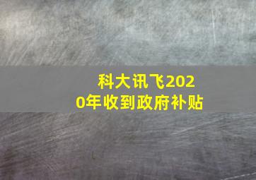 科大讯飞2020年收到政府补贴