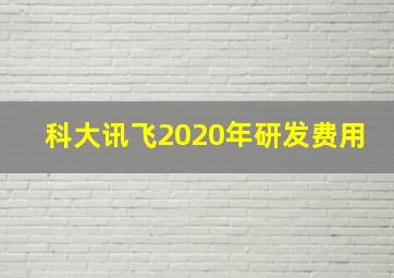 科大讯飞2020年研发费用