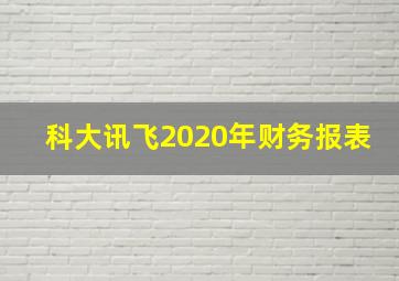 科大讯飞2020年财务报表