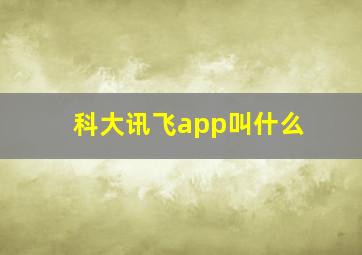 科大讯飞app叫什么