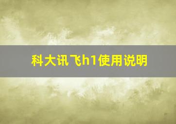 科大讯飞h1使用说明