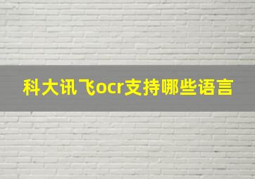 科大讯飞ocr支持哪些语言