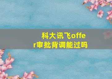 科大讯飞offer审批背调能过吗