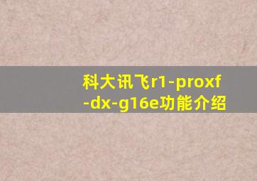 科大讯飞r1-proxf-dx-g16e功能介绍