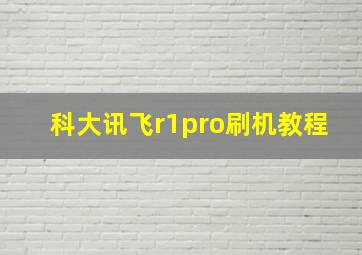 科大讯飞r1pro刷机教程