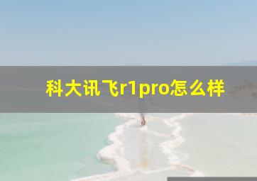 科大讯飞r1pro怎么样