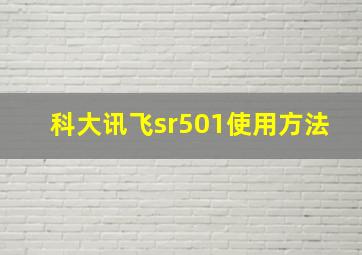 科大讯飞sr501使用方法