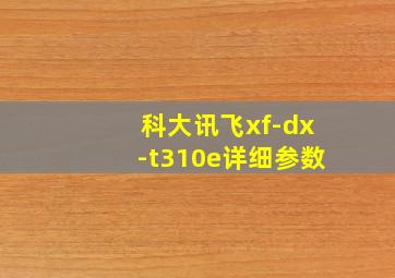 科大讯飞xf-dx-t310e详细参数