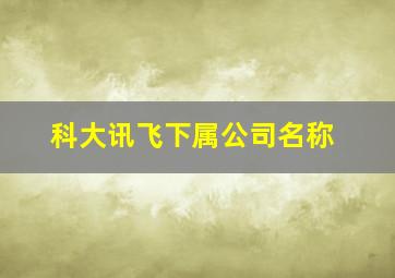 科大讯飞下属公司名称