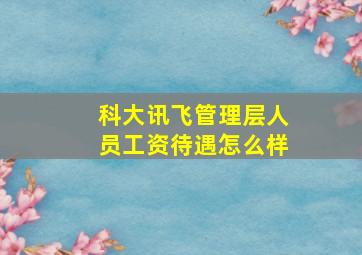 科大讯飞管理层人员工资待遇怎么样