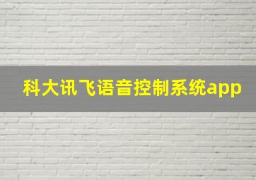 科大讯飞语音控制系统app