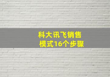 科大讯飞销售模式16个步骤