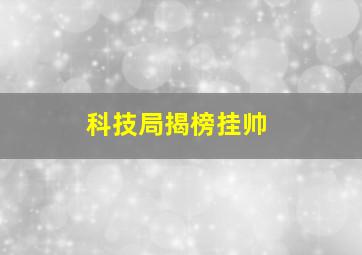 科技局揭榜挂帅