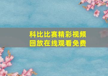 科比比赛精彩视频回放在线观看免费