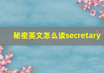 秘密英文怎么读secretary