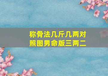 称骨法几斤几两对照图男命版三两二