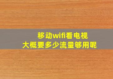 移动wifi看电视大概要多少流量够用呢