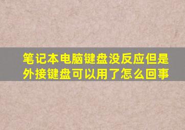 笔记本电脑键盘没反应但是外接键盘可以用了怎么回事