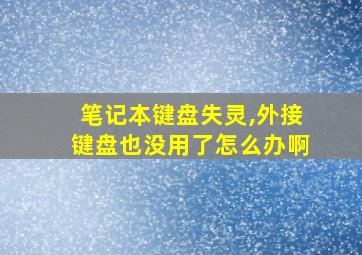 笔记本键盘失灵,外接键盘也没用了怎么办啊