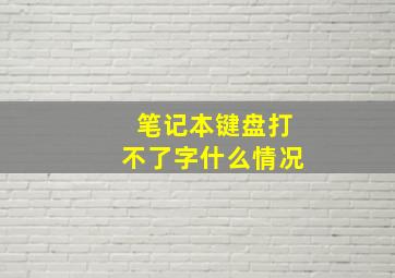 笔记本键盘打不了字什么情况